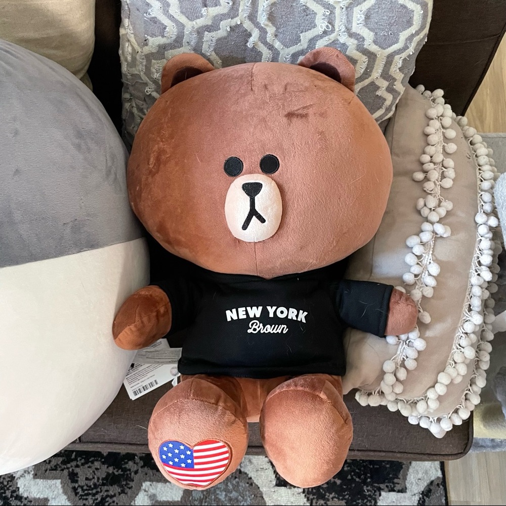 Line friends brown bear plushie NYC store (2 available)